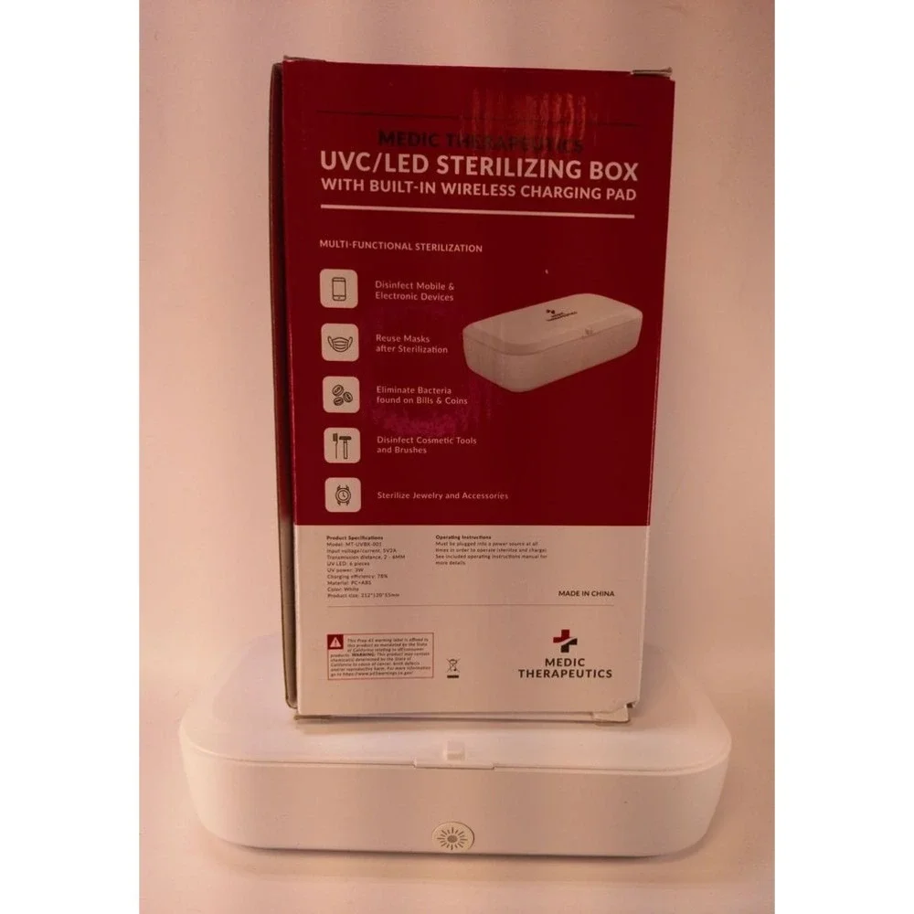 MEDIC‎ THERAPEUTICS Sterilizing Box Adult One Size White New UVC LED Wireless